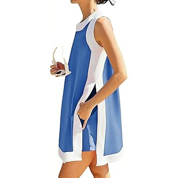 Hooever Women's 2 Piece Sets Casual Color Block Crewneck Short Sleeve Pullover Tops Matching Shor... | Amazon (US)