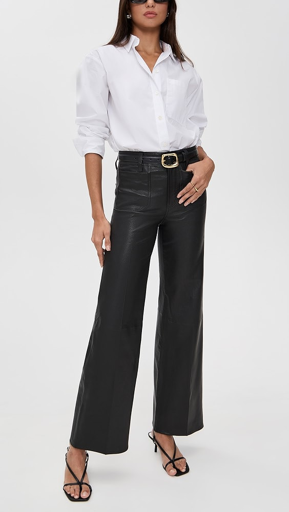 Leather Le Slim Palazzo Modernist Pocket Pants | Shopbop