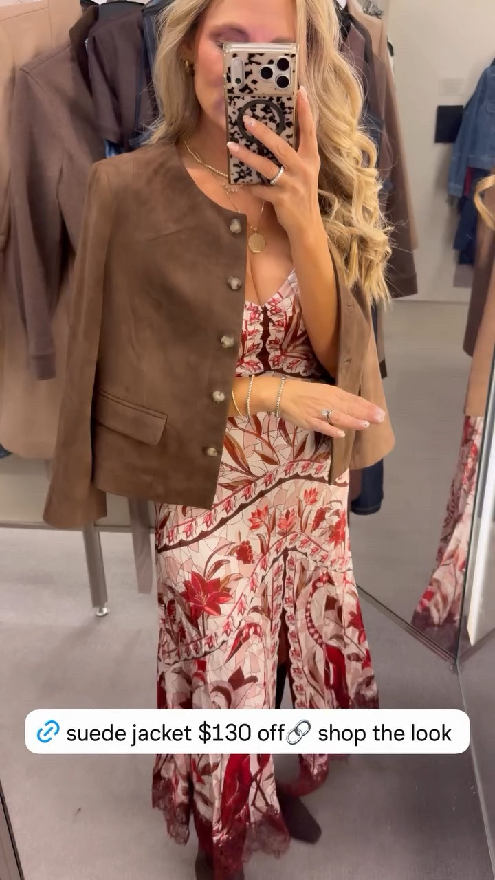 Obsessed with this suede jacket currently on sale 🥰

Nsale