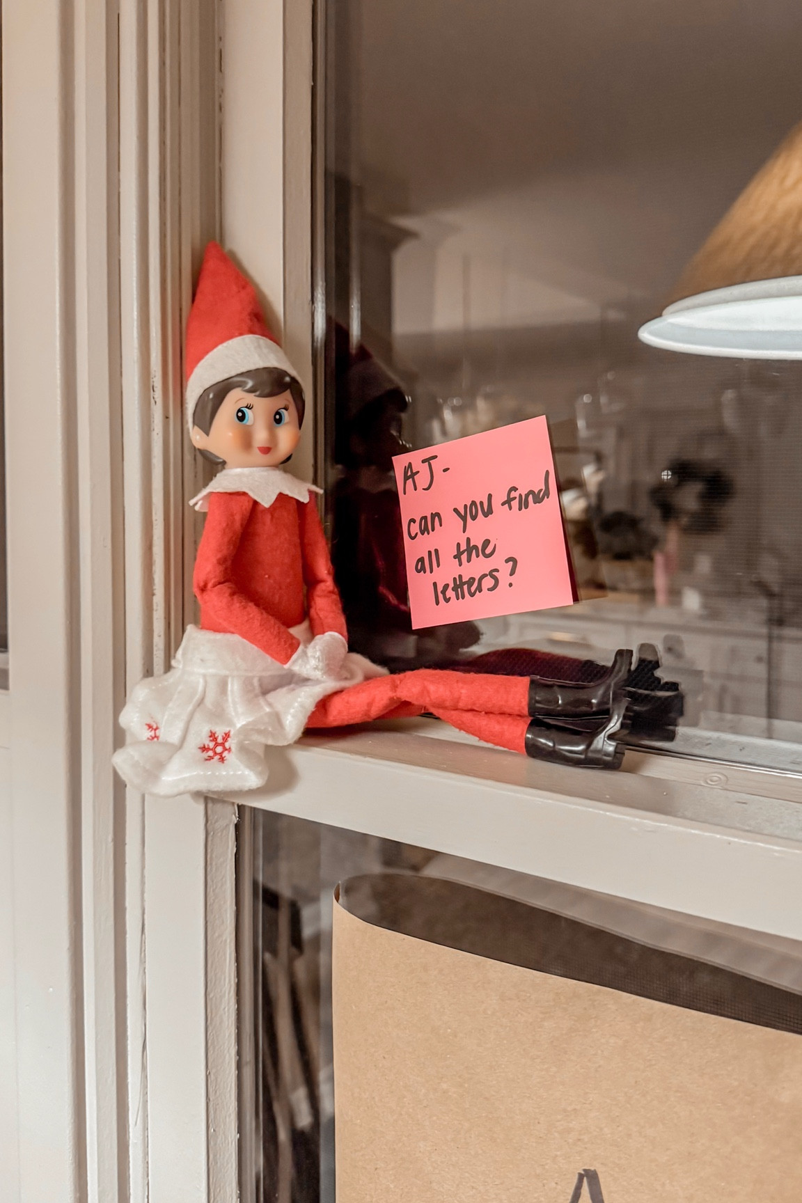 Try this easy and interactive Elf on the Shelf idea! AJ loved it!! Elf on the Shelf, Amanda Vernaci, Come Stay Awhile. 