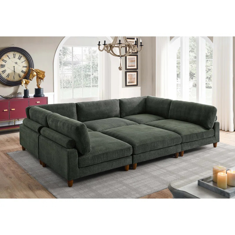 Espinosa 6 - Piece Corduroy Sectional | Wayfair North America