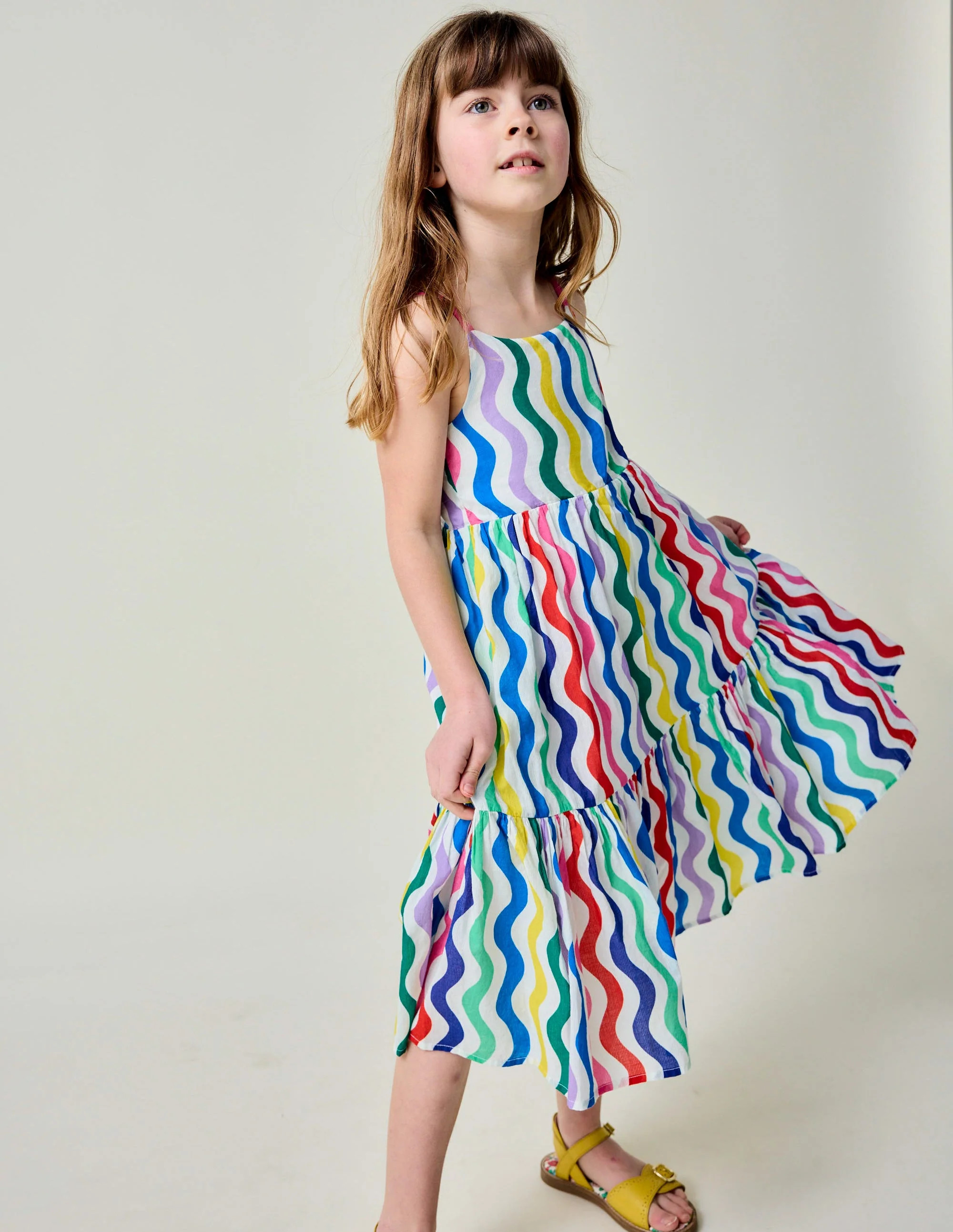 Aurelia Tiered Twirly Dress-Multi Wave | Boden (US)
