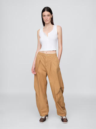 Mid Rise Twill Barrel Pants | Gap (US)