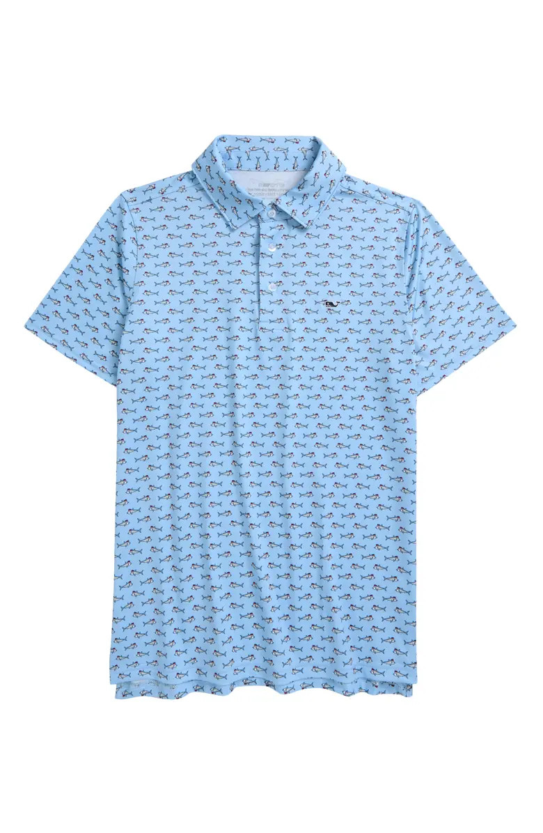 vineyard vines Kids' Sankaty Sailboat Print Performance Polo | Nordstrom | Nordstrom