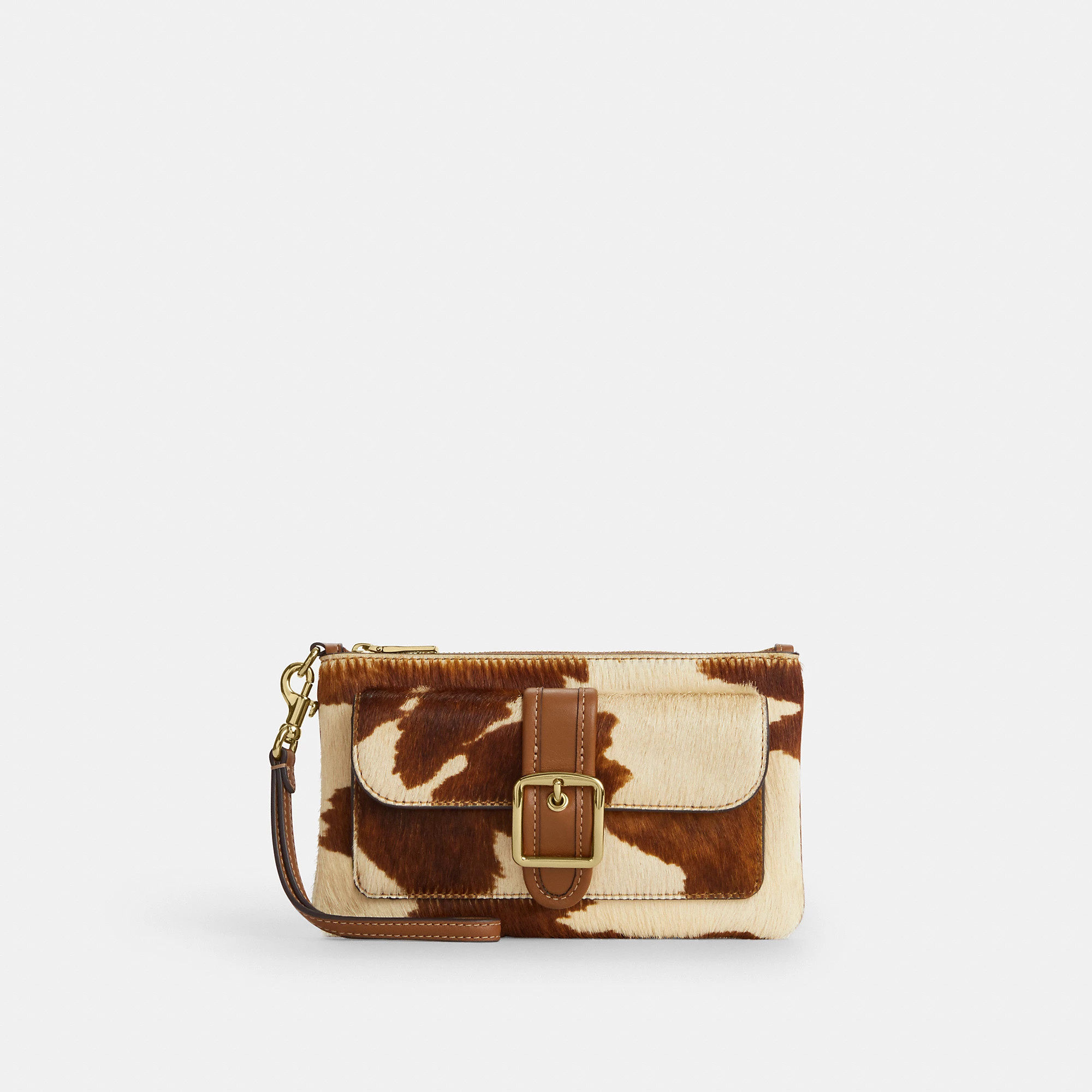 Ashton Wristlet In Haircalf With Cow Print | Coach Outlet US