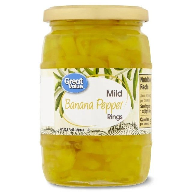 Great Value Mild Banana Pepper Rings, 12.5 fl oz | Walmart (US)
