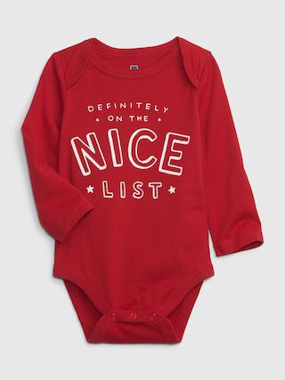 Baby Organic Cotton Mix and Match Holiday Graphic Bodysuit | Gap (US)