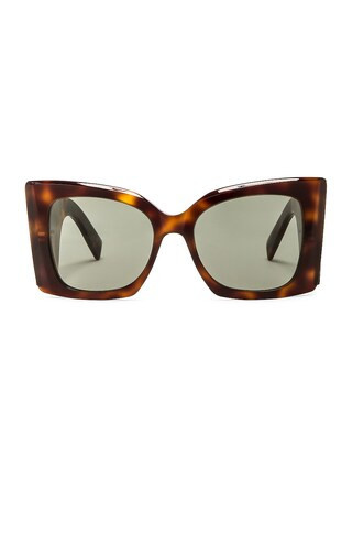 Saint Laurent SL M119 Blaze Sunglasses in Shiny Medium Havana - Brown. Size all. | FWRD 