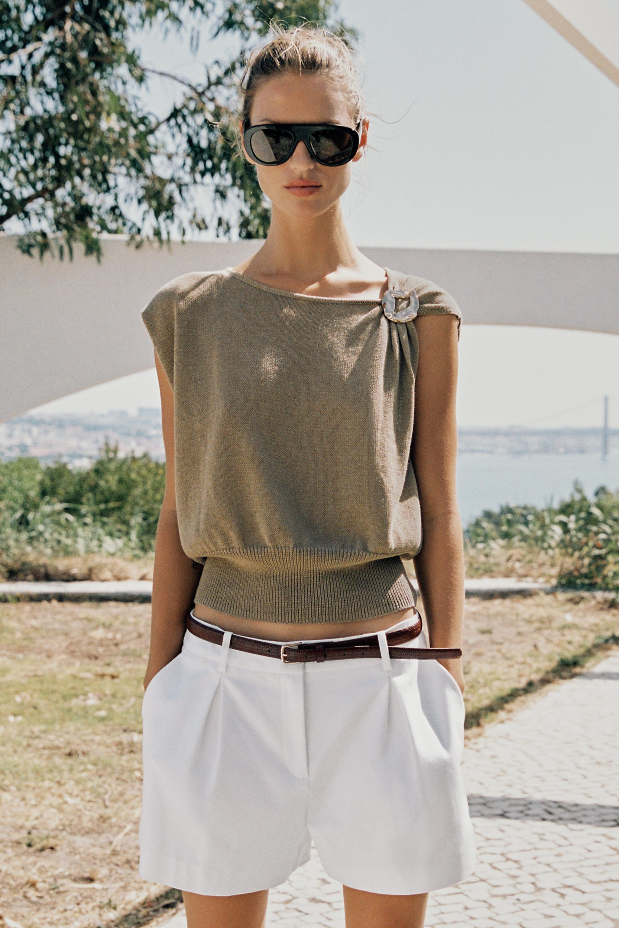 KNIT TOP WITH METALLIC TRIMS | Zara US