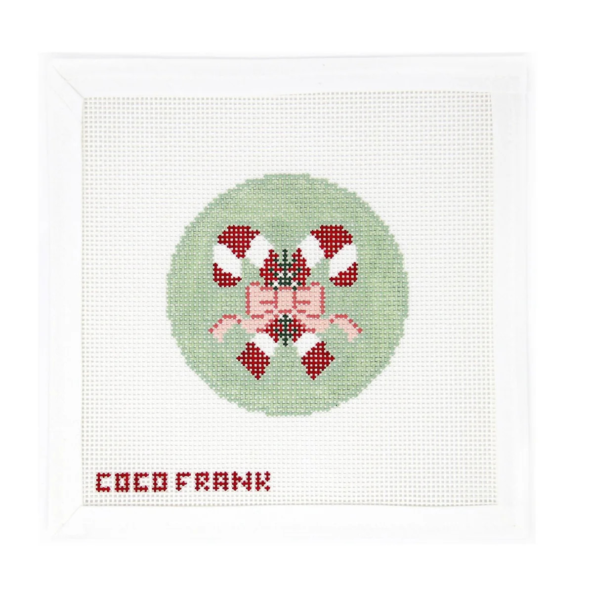 Candy Cane Round | Greystone Needlepoint