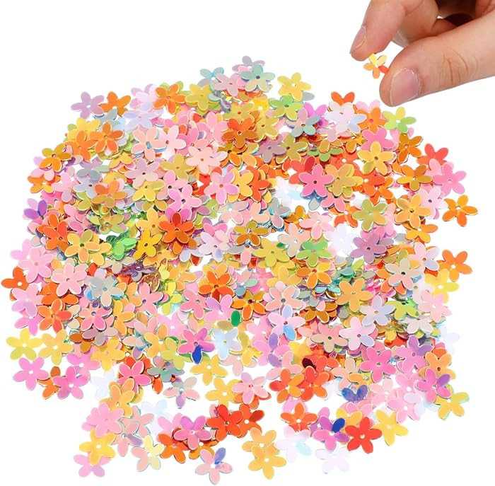 NUOBESTY Wedding Glitter Flower Confetti Sequins: 1 Bag Flower Shape Confetti Colorful Romantic D... | Amazon (US)
