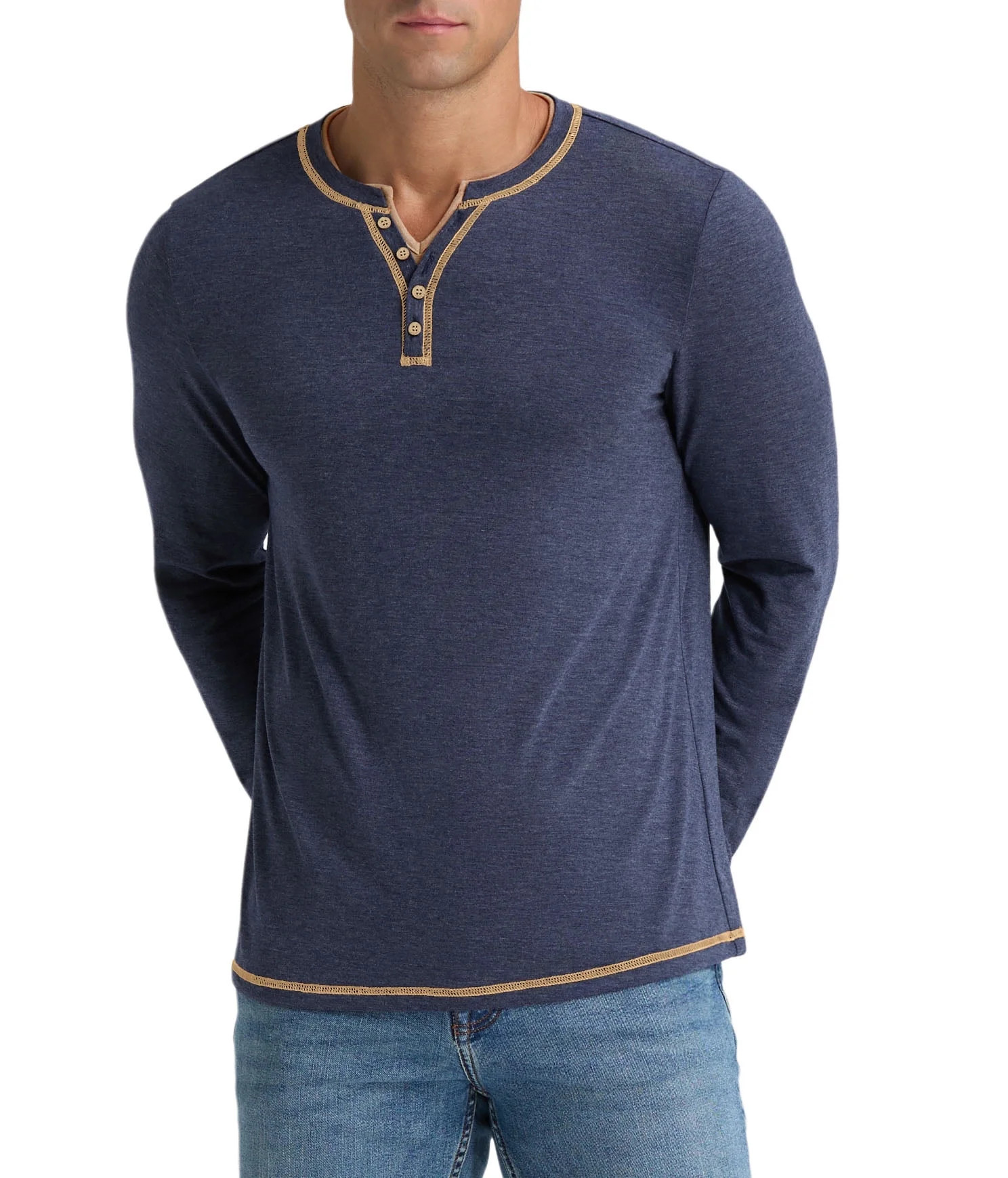 Iceglad Mens Henley Shirts Long Sleeve T Shirt Fashion Casual Slim V Neck Shirts | Walmart (US)