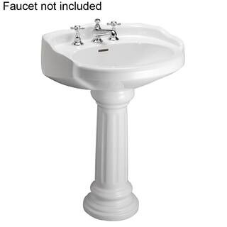 Pegasus Victoria 26 in. Pedestal Combo Bathroom Sink for 8 in. Widespread in White 3-758WH - The ... | The Home Depot