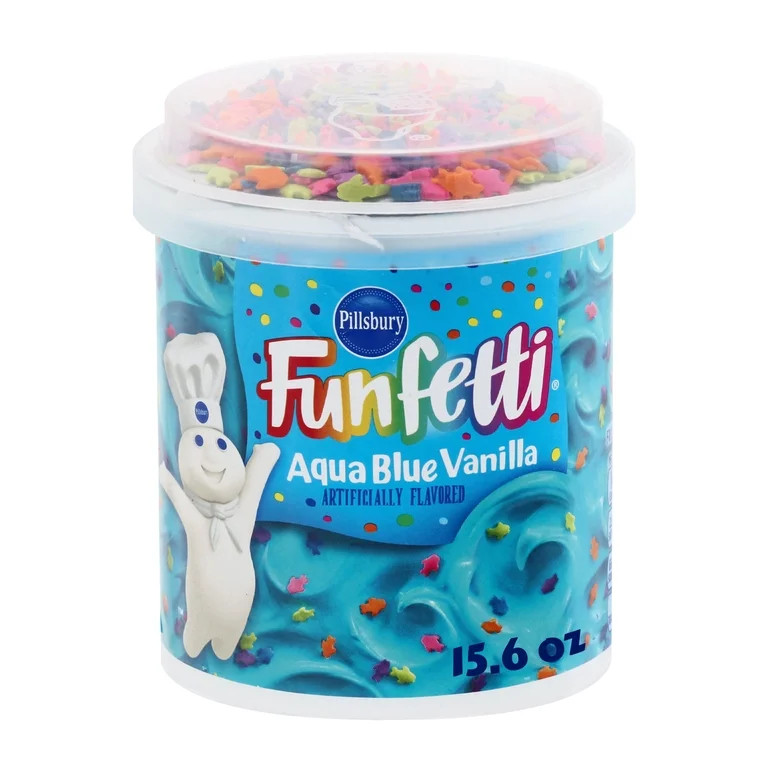 Pillsbury Funfetti Aqua Blue Vanilla Frosting, 15.6 oz Tub | Walmart (US)