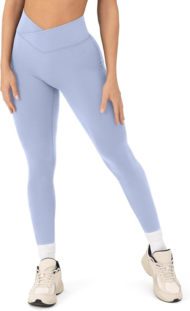 Pilates Crossover Leggings for Women | Buttery Soft High Waisted V Cut Cross Waist Workout Yoga P... | Amazon (US)