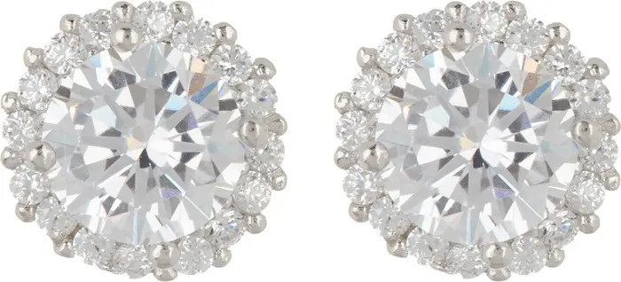Adornia 14K Yellow Gold Plated Swarovski Crystal Halo Stud Earrings | Nordstromrack | Nordstrom Rack