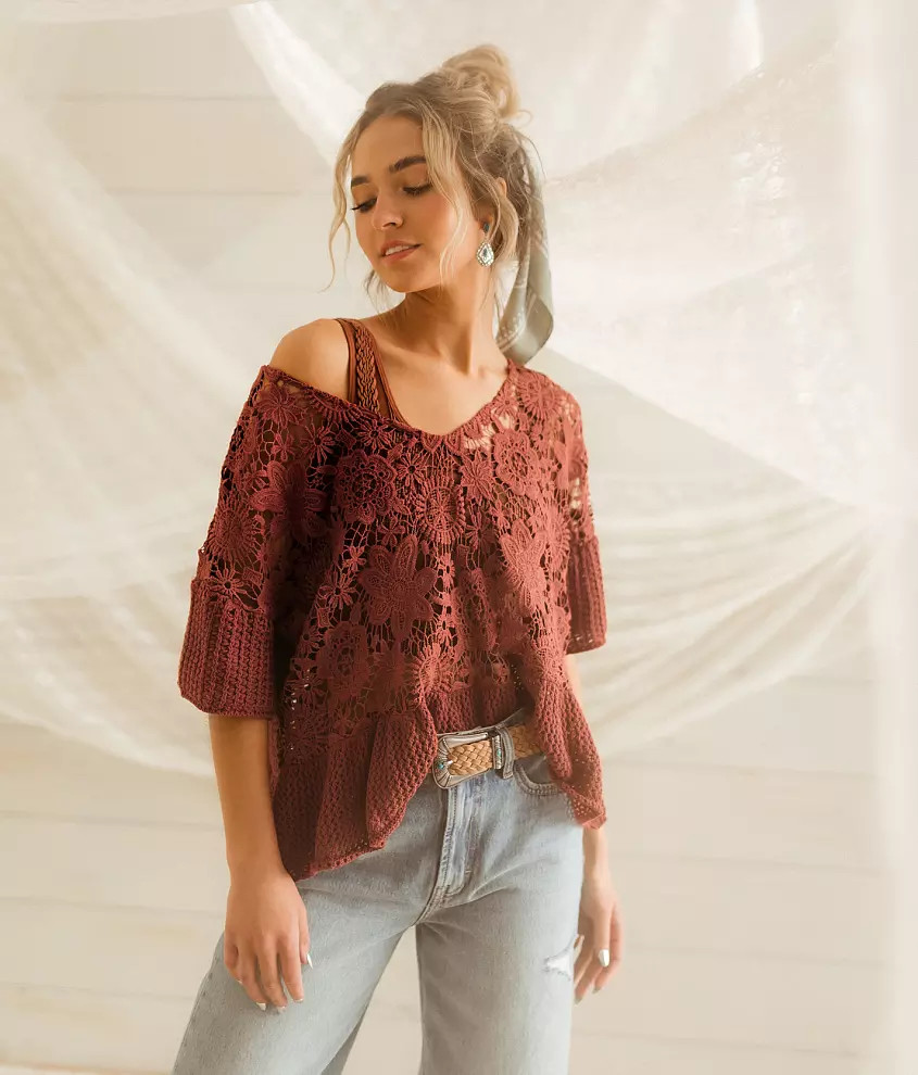 Crochet Peplum Sweater | Buckle