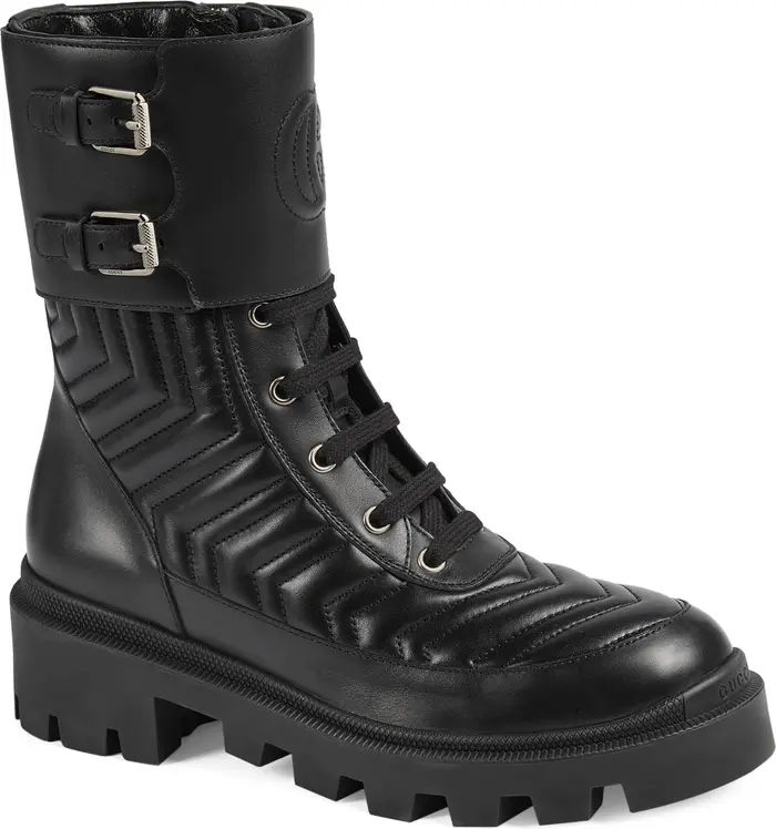 Gucci Frances GG Matelassé Platform Combat Boot | Nordstrom | Nordstrom