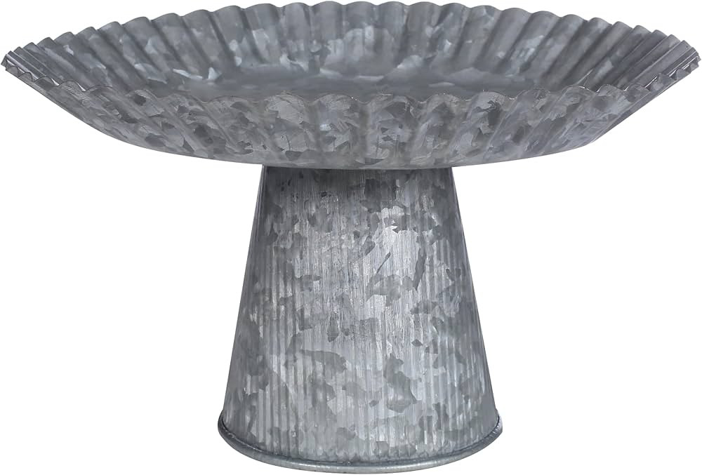 Galvanized Metal Cake Stand, Rustic Farmhouse Fruit Plate Buffet Stand, Serving Tray, Dessert Dis... | Amazon (US)