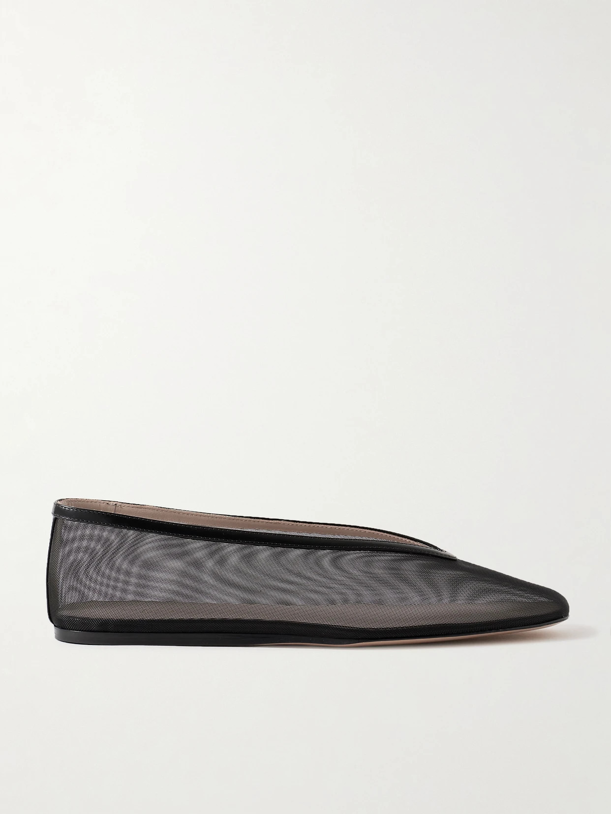 Le Monde Béryl - Luna Leather-trimmed Mesh Ballet Flats - Black | NET-A-PORTER (US)