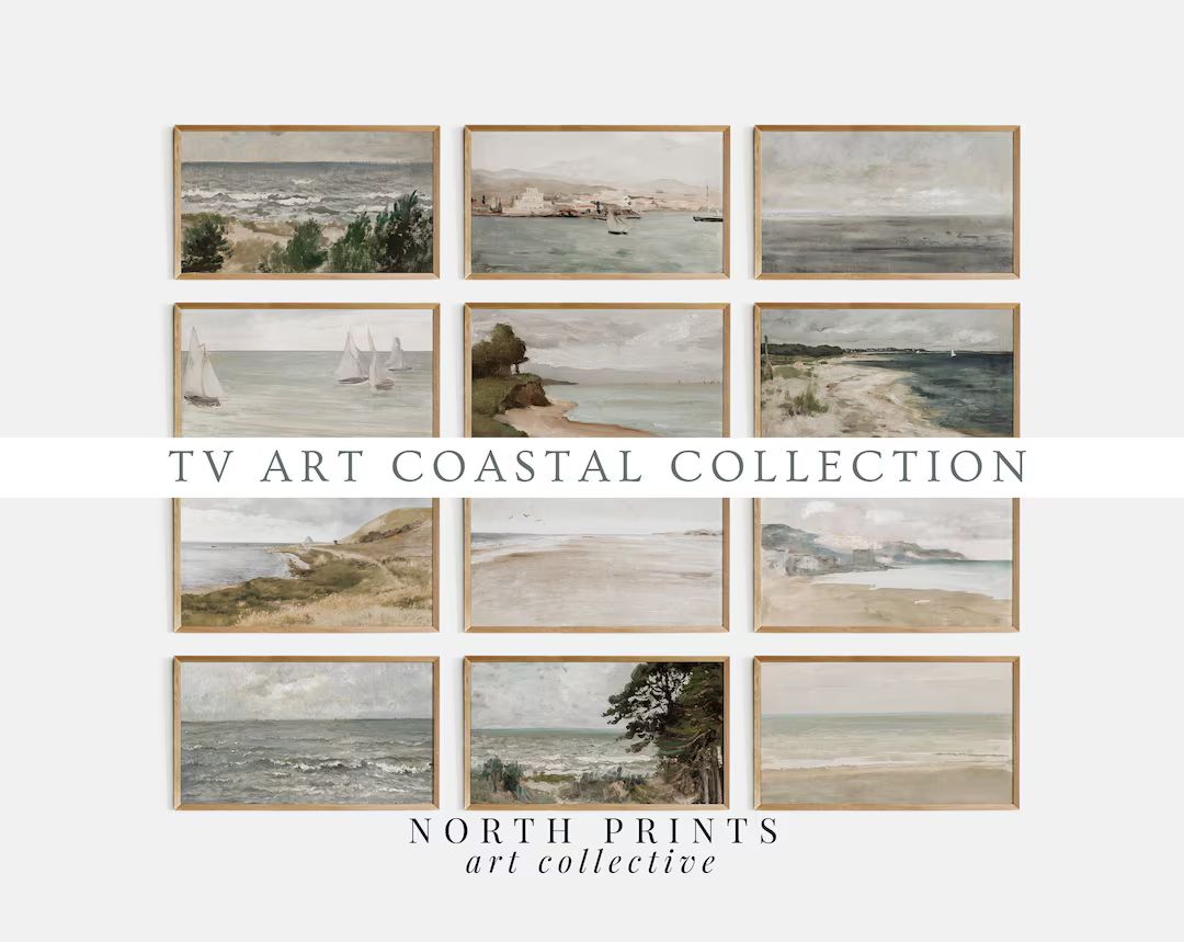 FRAME TV Art Vintage Summer Coastal Bundle Vintage Seascape Seaside Paintings Beach House Decor N... | Etsy (US)