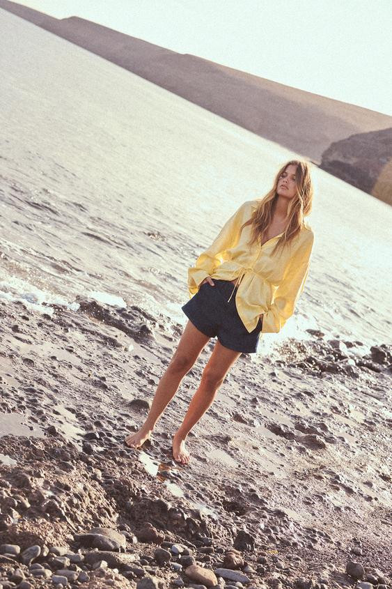 OVERSIZED LINEN BLEND SHIRT | Zara US