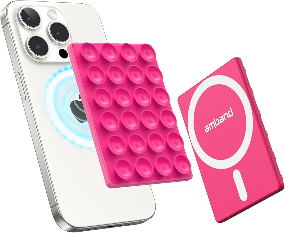 amBand Magnetic Suction Phone Mount for MagSafe Case, Silicone Sticky Grip Secure Holder for iPho... | Amazon (US)