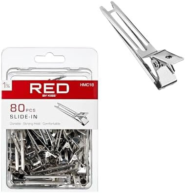RED by Kiss 80pcs 1.75" Slide-In Hair Clips, Durable Metal Curl Setting Clips for Hairdressing, S... | Amazon (US)
