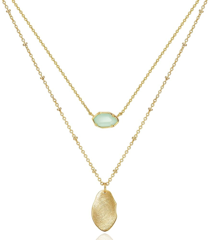 OZEL JEWELRY & GIFT Layered Gold Necklaces for Women - Crystal Colorful Delicate Cutting Pendant ... | Amazon (US)