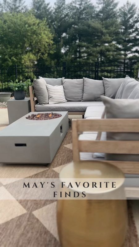 May’s favorite finds. Modern Fire table coffee. Fire pit. Patio furniture. Patio refresh. Spring refresh. Outdoor rugs area. Diamond checkered rug. Black and white rug. Jute rug. Outdoor furniture. Outdoor decor. #wayfair #wayfairpartner @wayfair is having their Memorial Day clearance from 5/22-5/30 on thousands of items up to 70% off, with fast shipping. 

#LTKFind #LTKsalealert #LTKhome