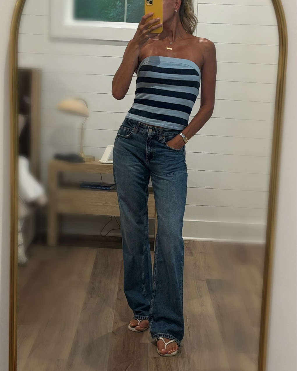 An easy beach bar outfit..this strapless striped  sweater comes as an adorable set with shorts but I love to break it up into separates as well!

#LTKootd