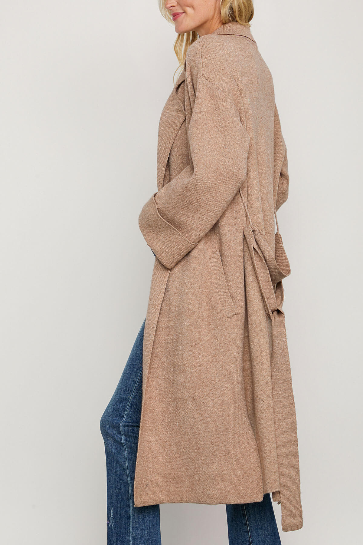 Blu Ivy Knit Trench Coat | Social Threads
