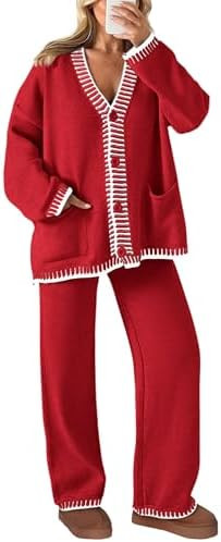 PRETTYGARDEN Lounge Sets for Women Fall 2025 Loungewear 2 Piece Outfits Cardigan Sweaters Track S... | Amazon (US)