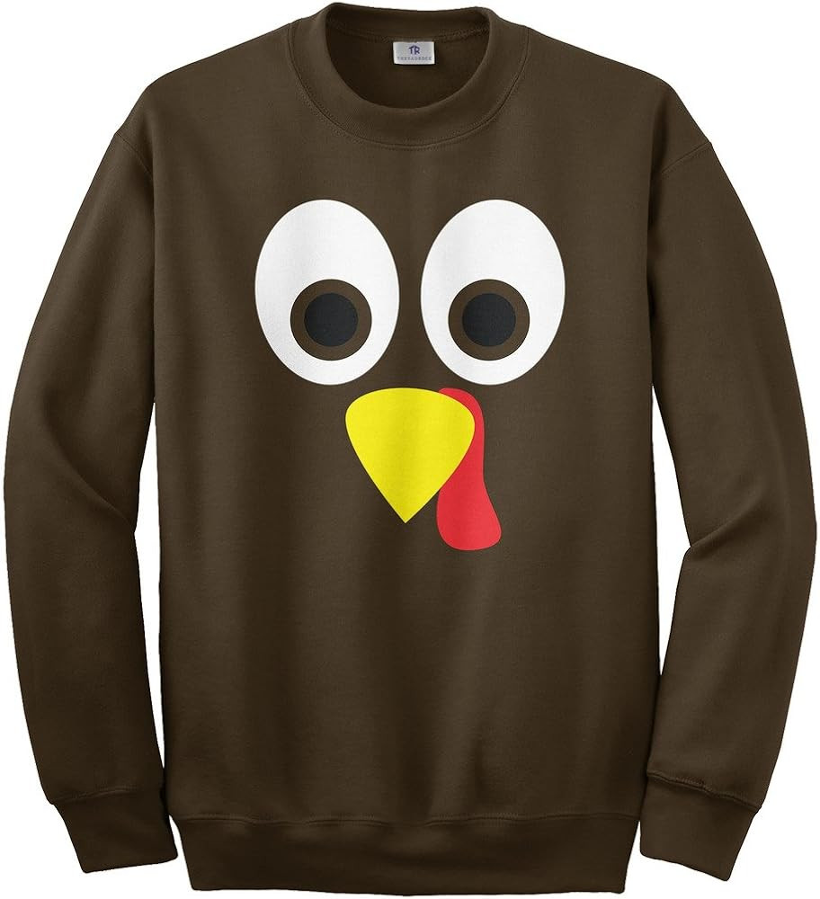 Threadrock Women's Thanksgiving Turkey Face Sweatshirt | Amazon (US)
