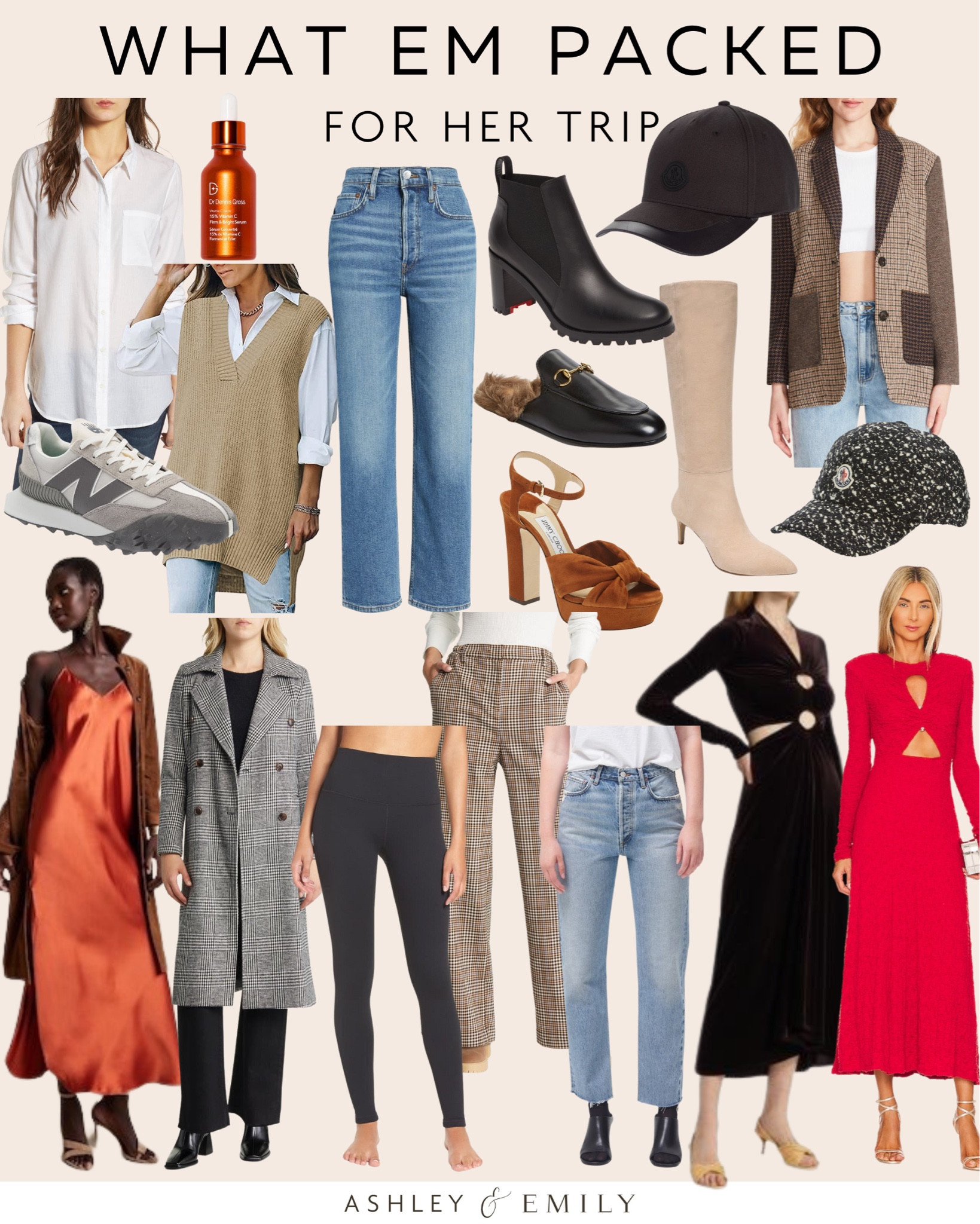 What Em packed for her trip! 

Wedding guest dresses - looks for fall - denim jeans - shoes for fall - accessories for fall - boots for fall 

#LTKHoliday #LTKwedding #LTKSeasonal