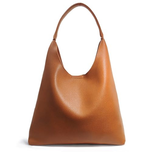 Hobo Bags for Women Soft Vegan Leather Shoulder Handbag Slouchy Tote Purses | Amazon (US)