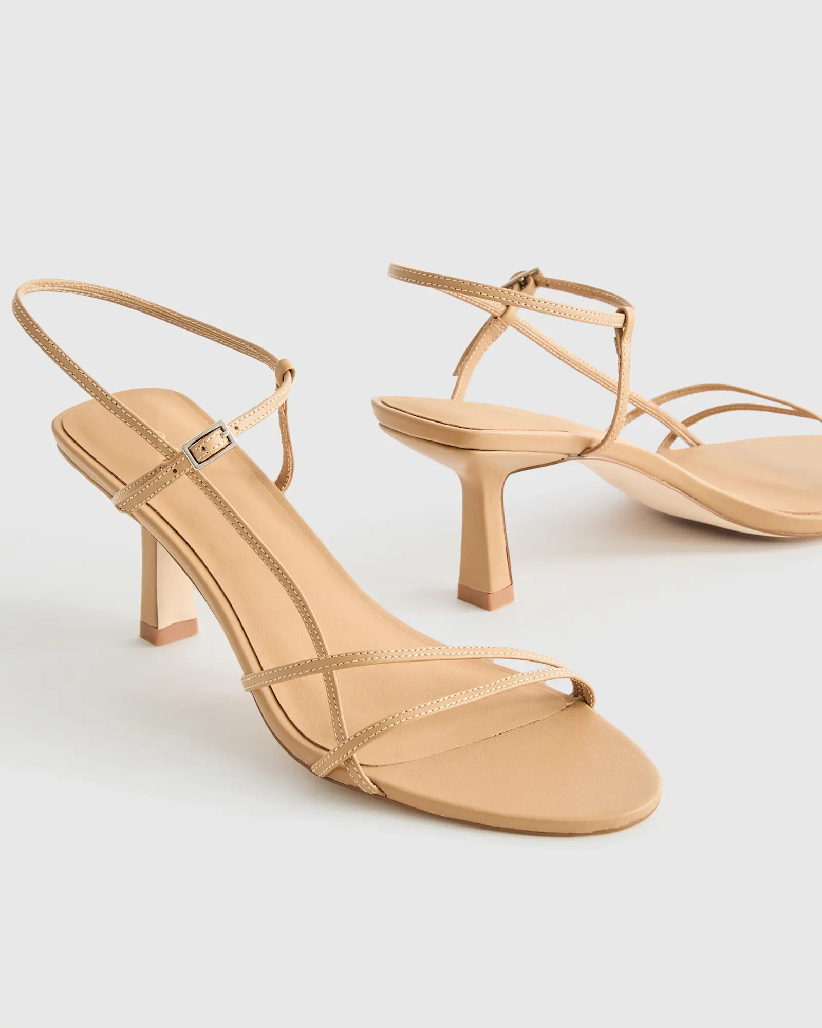 Italian Leather 70mm Strappy Heel | Quince