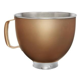 KitchenAid 5 Qt. Tilt-Head Gold Metallic Finish Stainless Steel Bowl-KSM5SSBVG - The Home Depot | The Home Depot