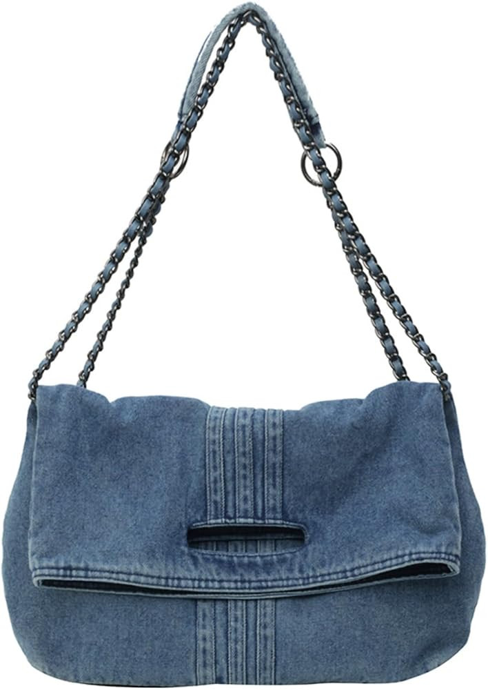 Denim Purse for Women Jean Purses Tote Bag for Women Handbags Work Bags Trendy Crossbody Bags Wom... | Amazon (US)