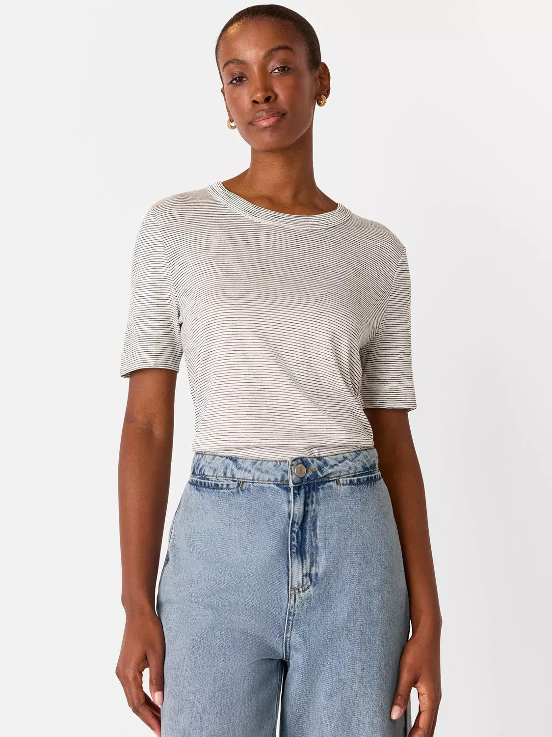 Whistles Rosa Double Trim Stripe T-Shirt, Multi | John Lewis (UK)