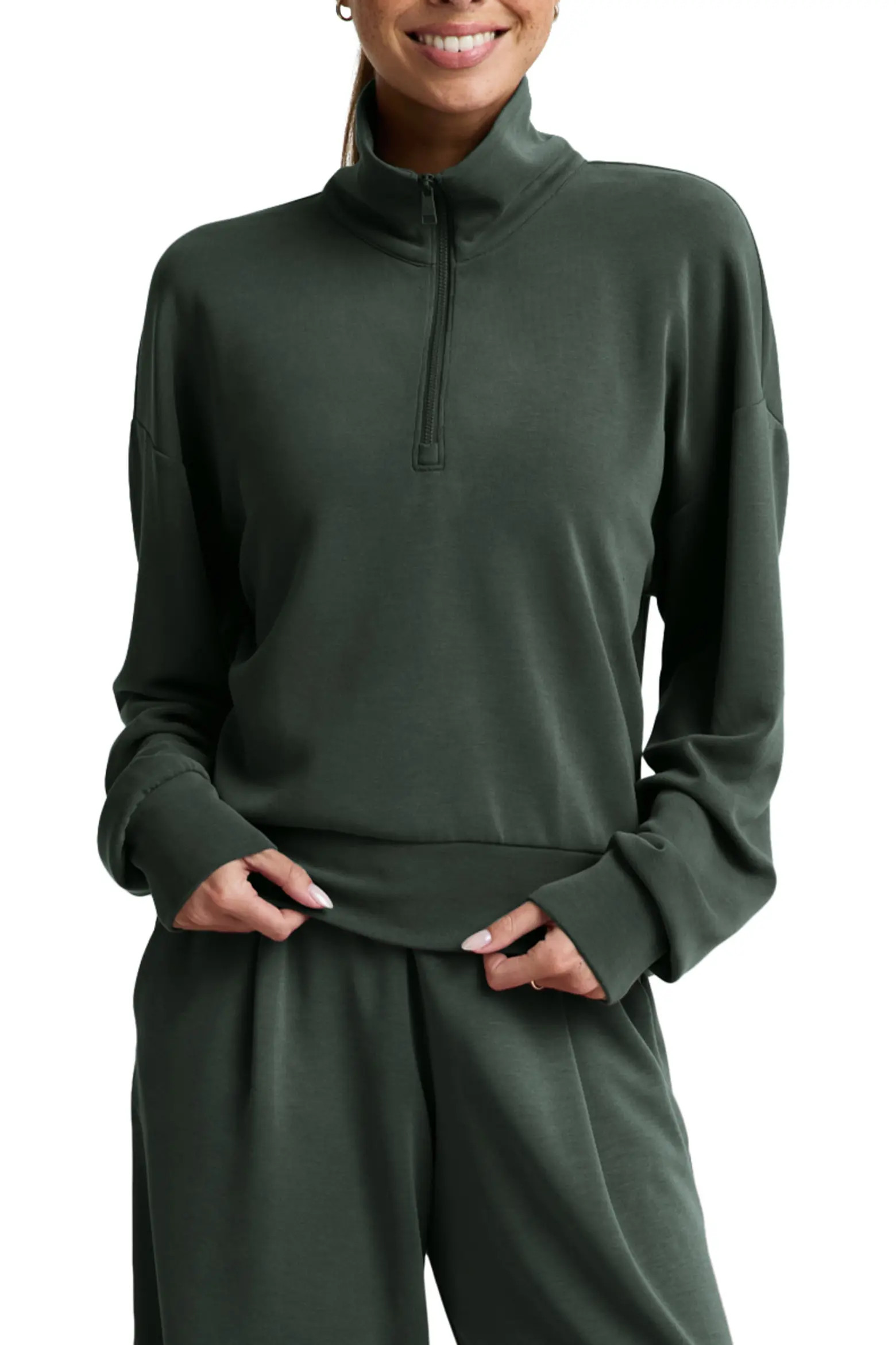 Beyond Yoga Sandwash Half Zip Pullover (Women) | Nordstrom | Nordstrom