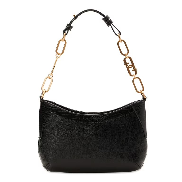 Time and Tru Women's Bryant Pebbled Shoulder Bag, Black | Walmart (US)