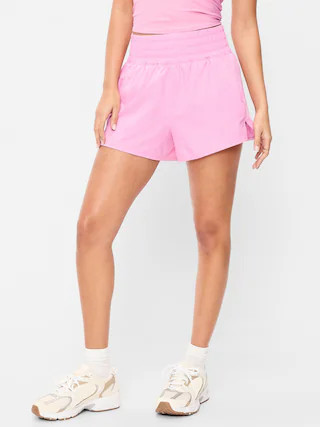 Extra High-Waisted Crinkle Run Shorts -- 3-inch inseam | Old Navy (US)