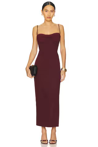 Bardot x REVOLVE Martini Midi Dress in Burgundy from Revolve.com | Revolve Clothing (Global)