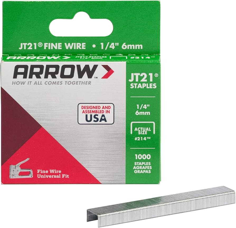 Arrow 214 JT21 Thin Wire Staples for Staple Guns and Staplers, Use for Upholstery, Crafts, Genera... | Amazon (US)