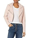 [BLANKNYC] Women's Cropped Vegan Leather Moto Jacket Pink M | Amazon (US)