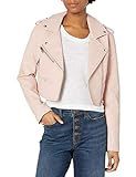 [BLANKNYC] Women's Cropped Vegan Leather Moto Jacket Pink M | Amazon (US)