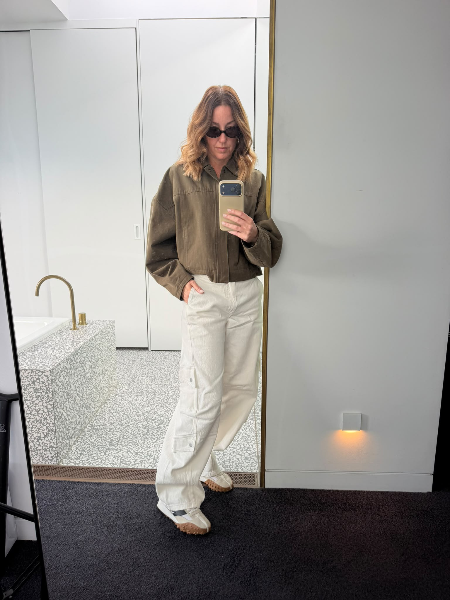 Spring dressing made easy 🤎 A casual but put together outfit, with an olive funnel-neck layer, cream utility pants and new balance trainers. 

 #LTKaustralia