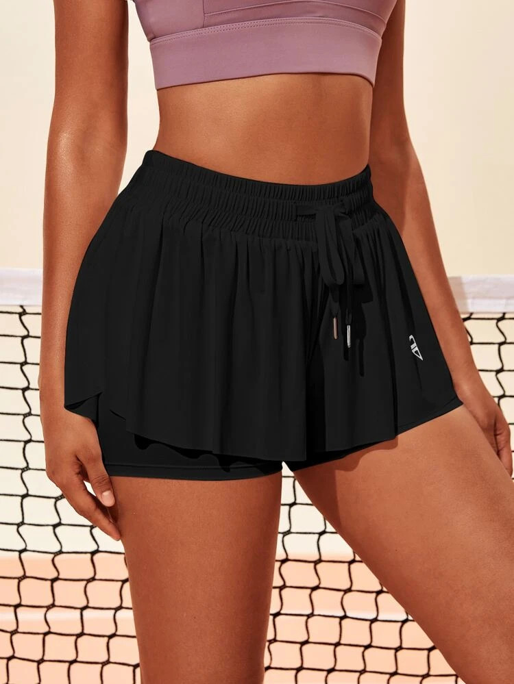 Solid Drawstring Tennis Sports Shorts | SHEIN
