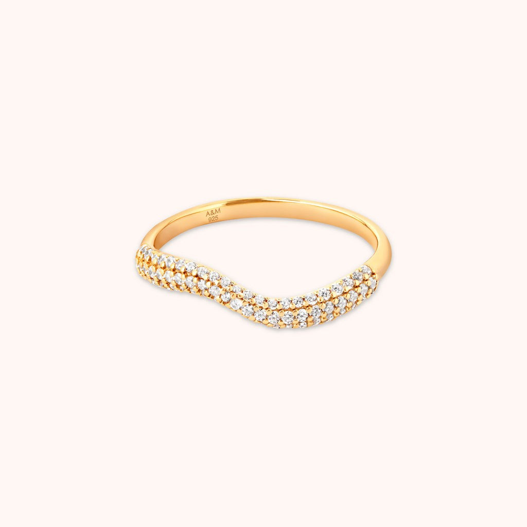 Wave Crystal Ring in Gold | Astrid and Miyu